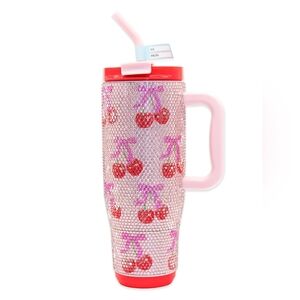 NWT Simply Southern Rhinestone Cherry Tumbler with Straw 40oz